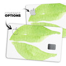 Lime Watercolor Leaves - Premium Protective Decal Skin-Kit for the Apple Credit Card