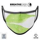 Lime Watercolor Leaves - Made in USA Mouth Cover Unisex Anti-Dust Cotton Blend Reusable & Washable Face Mask with Adjustable Sizing for Adult or Child