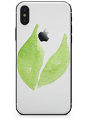 Lime Watercolor Leaves - iPhone X Skin-Kit