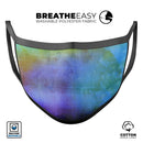 Lined 4453 Absorbed Watercolor Texture - Made in USA Mouth Cover Unisex Anti-Dust Cotton Blend Reusable & Washable Face Mask with Adjustable Sizing for Adult or Child