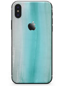 Lined Mint 9672 Absorbed Watercolor Texture - iPhone X Skin-Kit