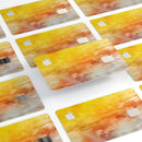 Lined Orange 1443 Absorbed Watercolor Texture - Premium Protective Decal Skin-Kit for the Apple Credit Card