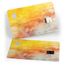 Lined Orange 1443 Absorbed Watercolor Texture - Premium Protective Decal Skin-Kit for the Apple Credit Card