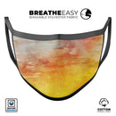 Lined Orange 1443 Absorbed Watercolor Texture - Made in USA Mouth Cover Unisex Anti-Dust Cotton Blend Reusable & Washable Face Mask with Adjustable Sizing for Adult or Child
