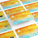 Lined Orange 443 Absorbed Watercolor Texture - Premium Protective Decal Skin-Kit for the Apple Credit Card