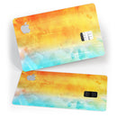 Lined Orange 443 Absorbed Watercolor Texture - Premium Protective Decal Skin-Kit for the Apple Credit Card