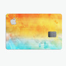 Lined Orange 443 Absorbed Watercolor Texture - Premium Protective Decal Skin-Kit for the Apple Credit Card