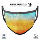 Lined Orange 443 Absorbed Watercolor Texture - Made in USA Mouth Cover Unisex Anti-Dust Cotton Blend Reusable & Washable Face Mask with Adjustable Sizing for Adult or Child