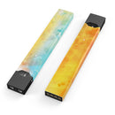 Lined Orange 443 Absorbed Watercolor Texture - Premium Decal Protective Skin-Wrap Sticker compatible with the Juul Labs vaping device