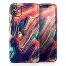 Liquid Abstract Paint Remix V10  - Protective Skin Wrap & Decal – Compatible with iPhone SE to iPhone 17 Pro Max (All Models)