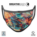 Liquid Abstract Paint Remix V13 - Made in USA Mouth Cover Unisex Anti-Dust Cotton Blend Reusable & Washable Face Mask with Adjustable Sizing for Adult or Child