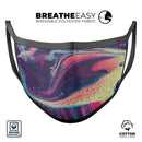 Liquid Abstract Paint Remix V15 - Made in USA Mouth Cover Unisex Anti-Dust Cotton Blend Reusable & Washable Face Mask with Adjustable Sizing for Adult or Child