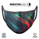 Liquid Abstract Paint Remix V16 - Made in USA Mouth Cover Unisex Anti-Dust Cotton Blend Reusable & Washable Face Mask with Adjustable Sizing for Adult or Child