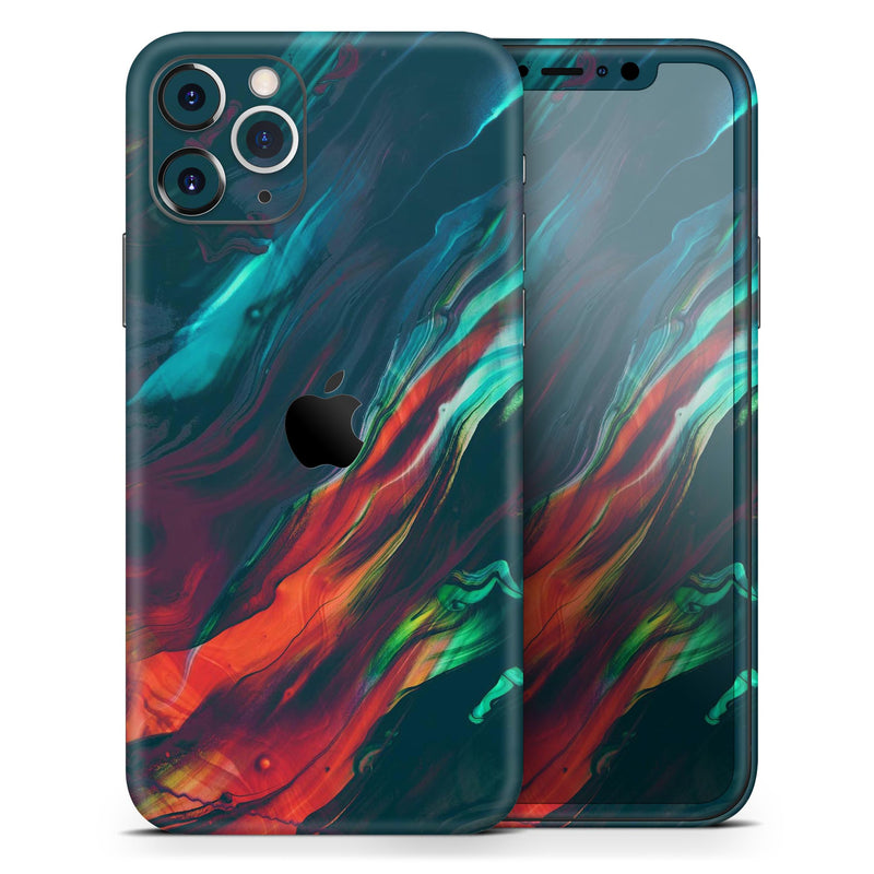 Liquid Abstract Paint Remix V16  - Protective Skin Wrap & Decal – Compatible with iPhone SE to iPhone 17 Pro Max (All Models)