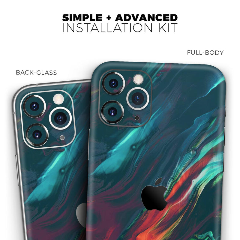 Liquid Abstract Paint Remix V16  - Protective Skin Wrap & Decal – Compatible with iPhone SE to iPhone 17 Pro Max (All Models)
