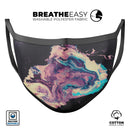 Liquid Abstract Paint Remix V18 - Made in USA Mouth Cover Unisex Anti-Dust Cotton Blend Reusable & Washable Face Mask with Adjustable Sizing for Adult or Child