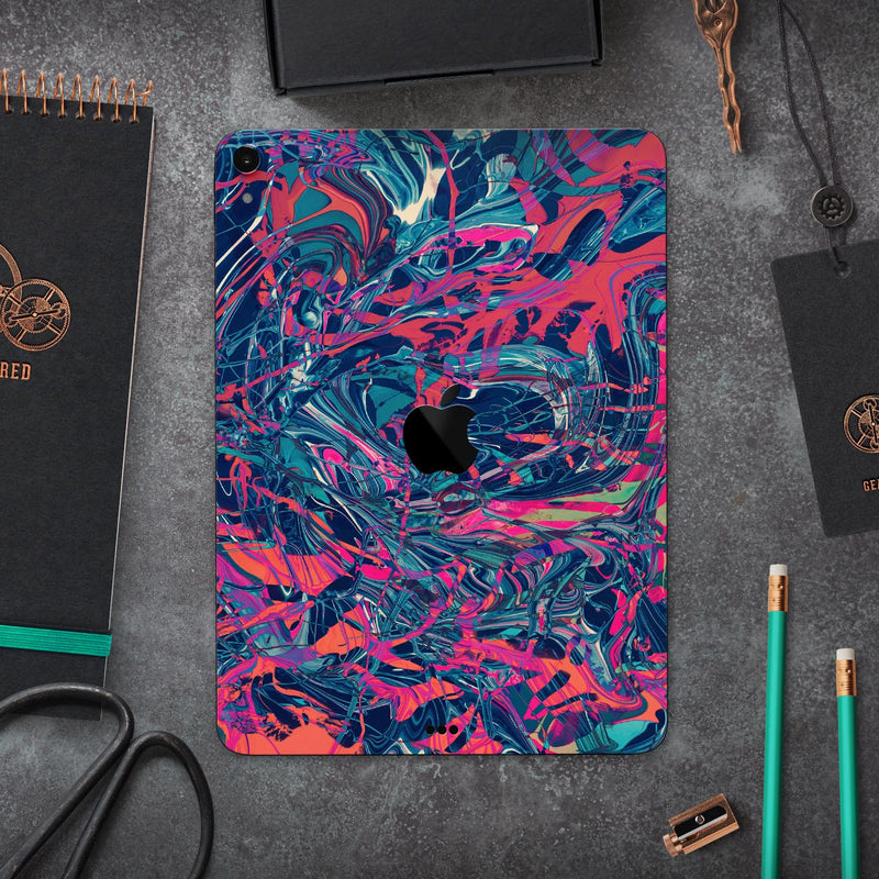 Liquid Abstract Paint Remix V25 - Full Body Skin Decal for the Apple iPad Pro 12.9", 11", 10.5", 9.7", Air or Mini (All Models Available)