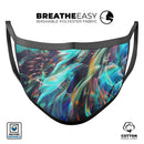 Liquid Abstract Paint Remix V28 - Made in USA Mouth Cover Unisex Anti-Dust Cotton Blend Reusable & Washable Face Mask with Adjustable Sizing for Adult or Child