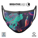 Liquid Abstract Paint Remix V31 - Made in USA Mouth Cover Unisex Anti-Dust Cotton Blend Reusable & Washable Face Mask with Adjustable Sizing for Adult or Child