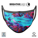 Liquid Abstract Paint Remix V32 - Made in USA Mouth Cover Unisex Anti-Dust Cotton Blend Reusable & Washable Face Mask with Adjustable Sizing for Adult or Child