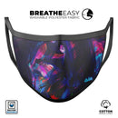 Liquid Abstract Paint Remix V36 - Made in USA Mouth Cover Unisex Anti-Dust Cotton Blend Reusable & Washable Face Mask with Adjustable Sizing for Adult or Child