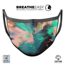Liquid Abstract Paint Remix V39 - Made in USA Mouth Cover Unisex Anti-Dust Cotton Blend Reusable & Washable Face Mask with Adjustable Sizing for Adult or Child