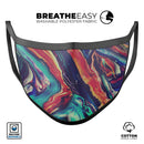 Liquid Abstract Paint Remix V3 - Made in USA Mouth Cover Unisex Anti-Dust Cotton Blend Reusable & Washable Face Mask with Adjustable Sizing for Adult or Child