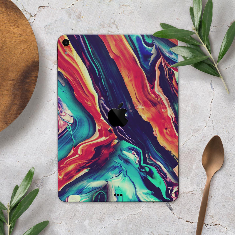 Liquid Abstract Paint Remix V3 - Full Body Skin Decal for the Apple iPad Pro 12.9", 11", 10.5", 9.7", Air or Mini (All Models Available)