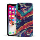 Liquid Abstract Paint Remix V3 - iPhone X Swappable Hybrid Case