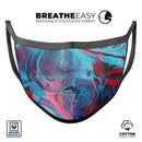 Liquid Abstract Paint Remix V42 - Made in USA Mouth Cover Unisex Anti-Dust Cotton Blend Reusable & Washable Face Mask with Adjustable Sizing for Adult or Child