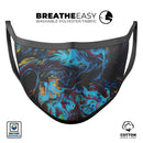 Liquid Abstract Paint Remix V43 - Made in USA Mouth Cover Unisex Anti-Dust Cotton Blend Reusable & Washable Face Mask with Adjustable Sizing for Adult or Child