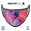Liquid Abstract Paint Remix V44 - Made in USA Mouth Cover Unisex Anti-Dust Cotton Blend Reusable & Washable Face Mask with Adjustable Sizing for Adult or Child