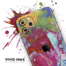 Liquid Abstract Paint Remix V46  - Protective Skin Wrap & Decal – Compatible with iPhone SE to iPhone 17 Pro Max (All Models)