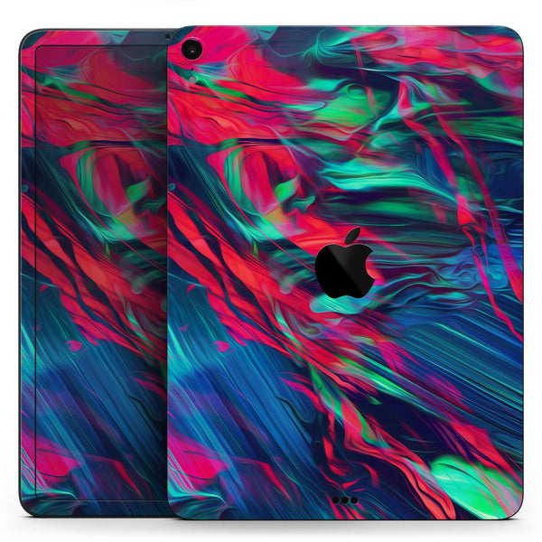 Liquid Abstract Paint Remix V4 - Full Body Skin Decal for the Apple iPad Pro 12.9", 11", 10.5", 9.7", Air or Mini (All Models Available)