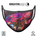 Liquid Abstract Paint Remix V52 - Made in USA Mouth Cover Unisex Anti-Dust Cotton Blend Reusable & Washable Face Mask with Adjustable Sizing for Adult or Child