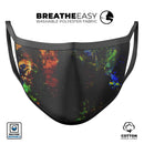 Liquid Abstract Paint Remix V53 - Made in USA Mouth Cover Unisex Anti-Dust Cotton Blend Reusable & Washable Face Mask with Adjustable Sizing for Adult or Child
