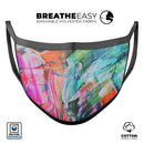 Liquid Abstract Paint Remix V55 - Made in USA Mouth Cover Unisex Anti-Dust Cotton Blend Reusable & Washable Face Mask with Adjustable Sizing for Adult or Child