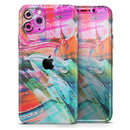 Liquid Abstract Paint Remix V55  - Protective Skin Wrap & Decal – Compatible with iPhone SE to iPhone 17 Pro Max (All Models)