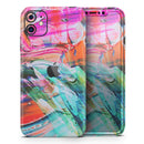 Liquid Abstract Paint Remix V55  - Protective Skin Wrap & Decal – Compatible with iPhone SE to iPhone 17 Pro Max (All Models)