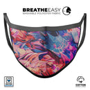 Liquid Abstract Paint Remix V56 - Made in USA Mouth Cover Unisex Anti-Dust Cotton Blend Reusable & Washable Face Mask with Adjustable Sizing for Adult or Child