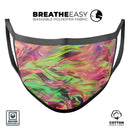 Liquid Abstract Paint Remix V58 - Made in USA Mouth Cover Unisex Anti-Dust Cotton Blend Reusable & Washable Face Mask with Adjustable Sizing for Adult or Child