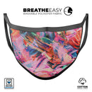 Liquid Abstract Paint Remix V73 - Made in USA Mouth Cover Unisex Anti-Dust Cotton Blend Reusable & Washable Face Mask with Adjustable Sizing for Adult or Child