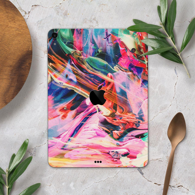 Liquid Abstract Paint Remix V73 - Full Body Skin Decal for the Apple iPad Pro 12.9", 11", 10.5", 9.7", Air or Mini (All Models Available)