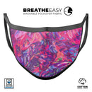 Liquid Abstract Paint Remix V76 - Made in USA Mouth Cover Unisex Anti-Dust Cotton Blend Reusable & Washable Face Mask with Adjustable Sizing for Adult or Child