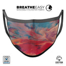 Liquid Abstract Paint Remix V78 - Made in USA Mouth Cover Unisex Anti-Dust Cotton Blend Reusable & Washable Face Mask with Adjustable Sizing for Adult or Child