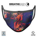 Liquid Abstract Paint Remix V7 - Made in USA Mouth Cover Unisex Anti-Dust Cotton Blend Reusable & Washable Face Mask with Adjustable Sizing for Adult or Child