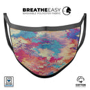 Liquid Abstract Paint Remix V80 - Made in USA Mouth Cover Unisex Anti-Dust Cotton Blend Reusable & Washable Face Mask with Adjustable Sizing for Adult or Child