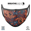 Liquid Abstract Paint Remix V81 - Made in USA Mouth Cover Unisex Anti-Dust Cotton Blend Reusable & Washable Face Mask with Adjustable Sizing for Adult or Child