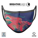 Liquid Abstract Paint Remix V83 - Made in USA Mouth Cover Unisex Anti-Dust Cotton Blend Reusable & Washable Face Mask with Adjustable Sizing for Adult or Child