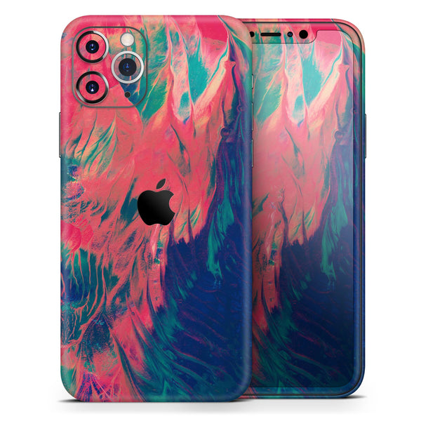 Liquid Abstract Paint Remix V83 - Skin-Kit compatible with the Apple iPhone 13, 13 Pro Max, 13 Mini, 13 Pro, iPhone 12, iPhone 11 (All iPhones Available)